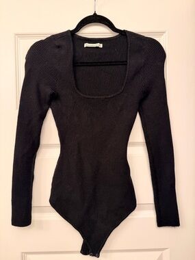 Abercrombie & Fitch Black Ribbed bodysuit